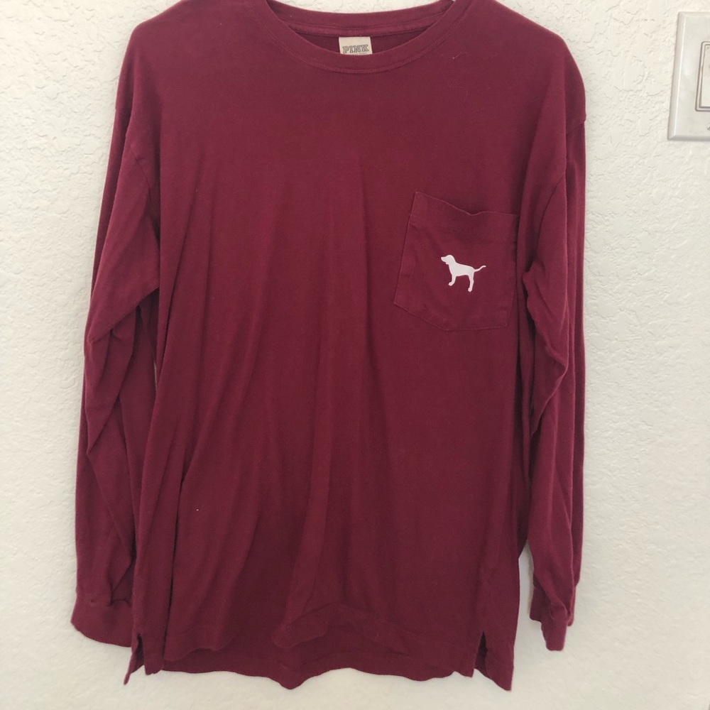 Vs pink long sleeve t-shirt maroon